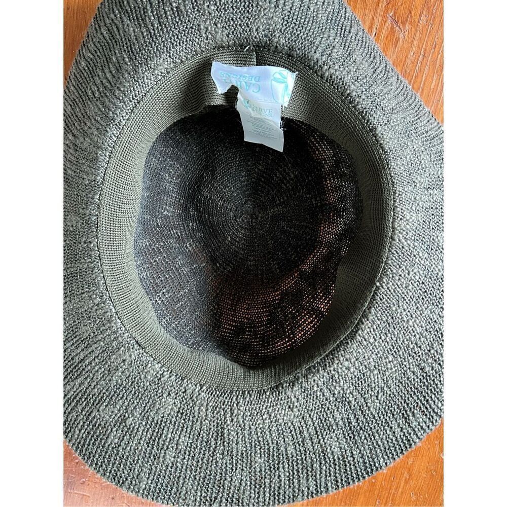 Carve Designs dark green with cream and black beach sun hat - Picture 4 of 4